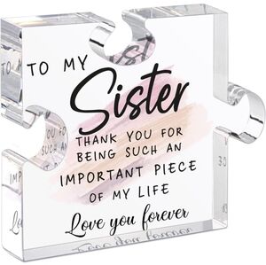 Sister Gifts from Sister - Unique Sister Birthday Acrylic Puzzle-Shaped Plaque